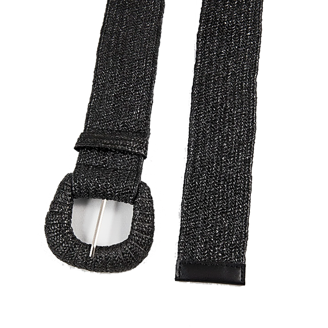 Olivia Gevlochten Riem - Zwart | Rotan | 95 cm