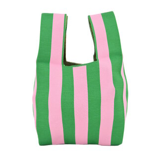 Fashion Favorite Mini Tas - Streep Groen/Roze