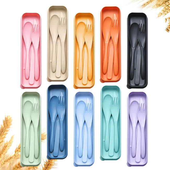 Reisbestek Set - Beige | Milieuvriendelijk/Herbruikbaar