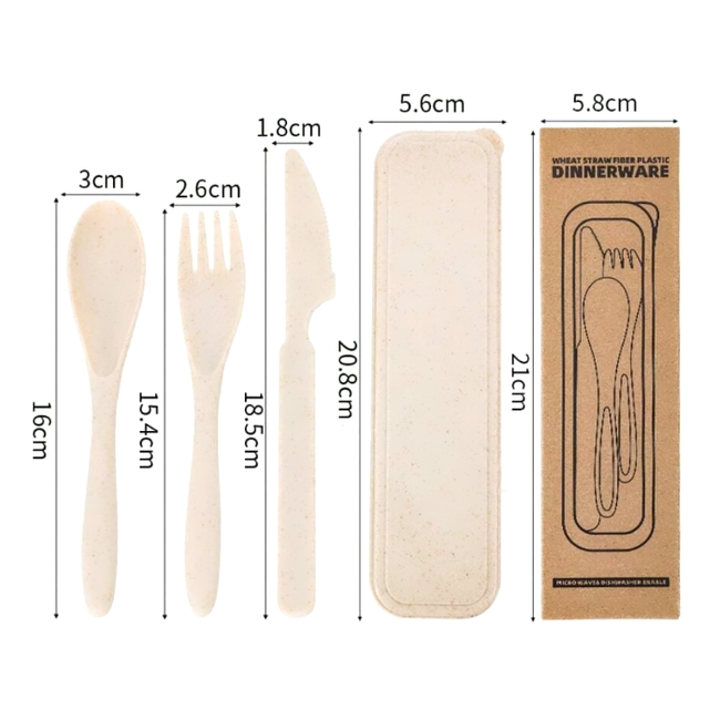 Reisbestek Set - Zwart | Milieuvriendelijk/Herbruikbaar