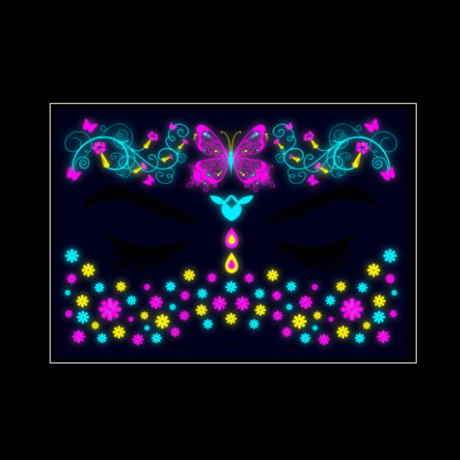 Festival Gezicht Glitters - Neon Butterfly | Fashion Favorite
