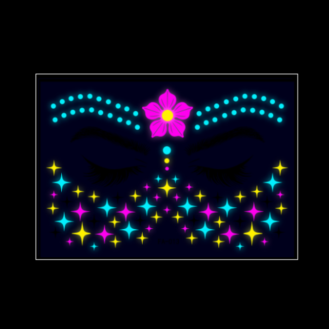 Festival Gezicht Glitters - Neon Flower | Fashion Favorite