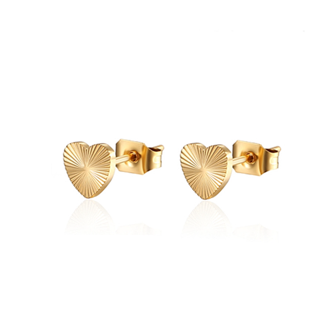 Evi Love Hart Oorbellen - Goudkleurig | 7 x 7 mm | Stainless Steel