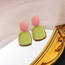 Amelie Oorbellen - Groen/Roze | 3,5 x 2 cm