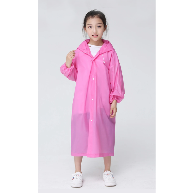 Kinder Regenjas - Roze | Capuchon Poncho | EVA