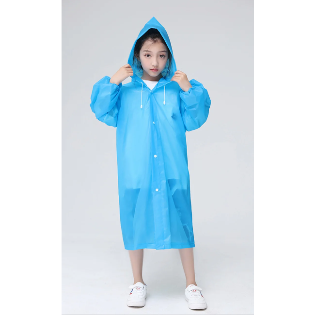 Kinder Regenjas - Blauw | Capuchon Poncho | EVA