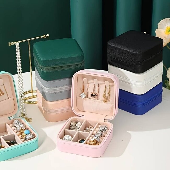 Sieraden Etui/Doosje - Crème | 10 x 10 x 5 cm