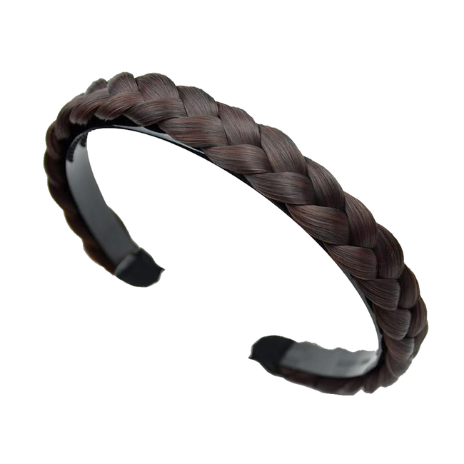 Vlecht Haarband - Donkerbruin | 1,8 cm | Nylon/Polyester