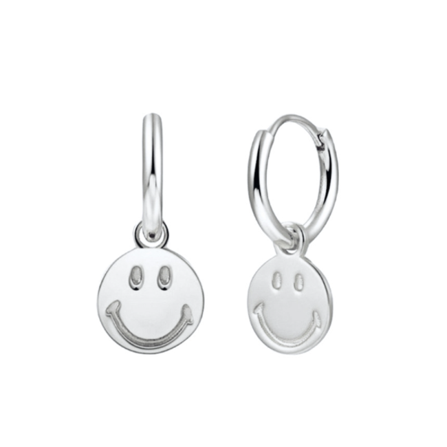 Smiley Oorringen - Zilverkleurig | 2 x 1 cm | Stainless Steel