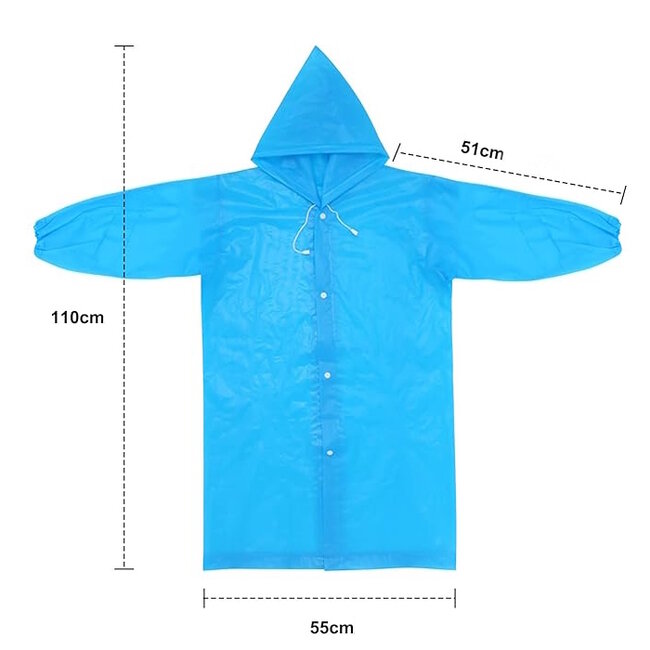 Kinder Regenjas - Paars | Capuchon Poncho | EVA