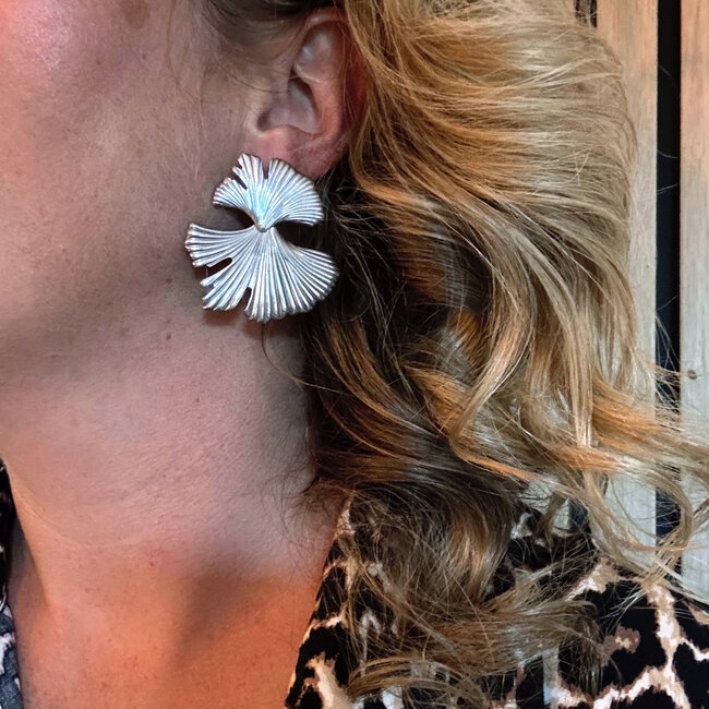 Oorbellen Ginkgo - Zilverkleurig | Stainless Steel