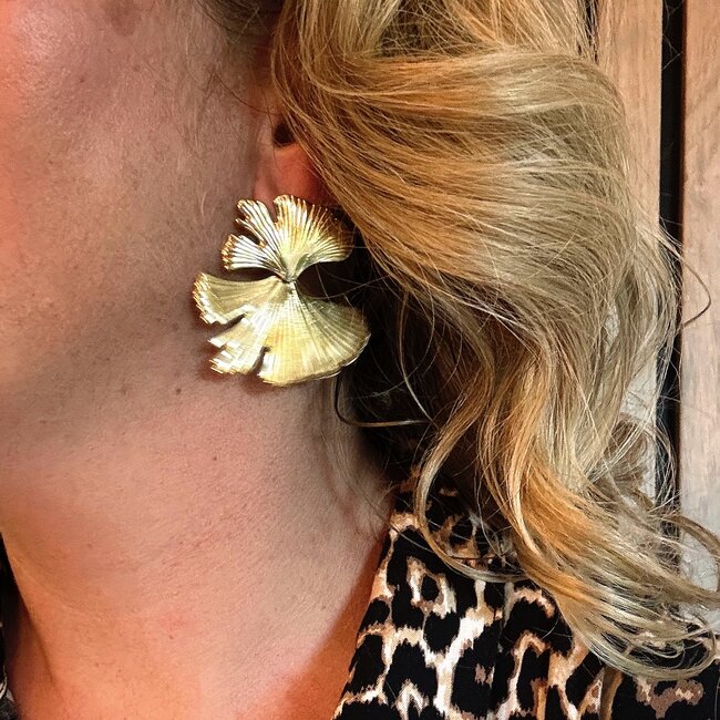 Oorbellen Ginkgo - Goudkleurig | Stainless Steel