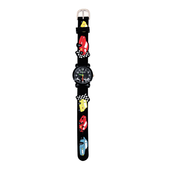 Kinder Horloge | Auto Zwart 3D | Siliconen