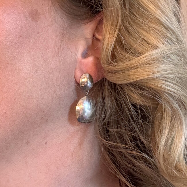 Oorbellen Double Drop - Zilverkleurig | 3,6 x 1,6 cm | Stainless Steel