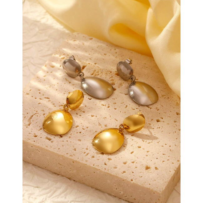 Oorbellen Double Drop - Goudkleurig | 3,6 x 1,6 cm | Stainless Steel