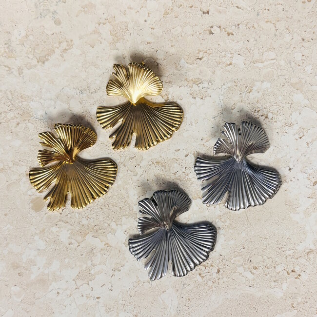 Oorbellen Ginkgo - Goudkleurig | Stainless Steel
