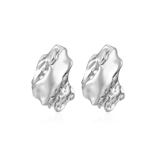 Oorbellen Sculpture - Zilverkleurig | 2,6 x 1,8 cm | Stainless Steel