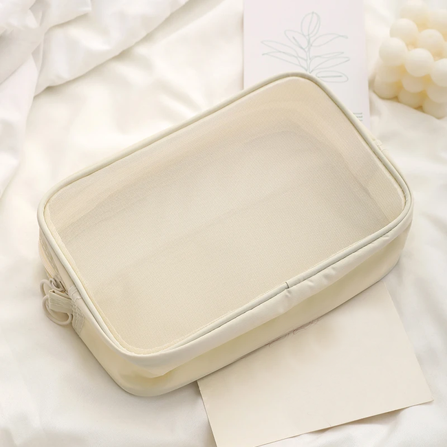 3-in-1 Toilettas - Beige | 22 x 14 x 6,5 cm | Polyester / Metaal