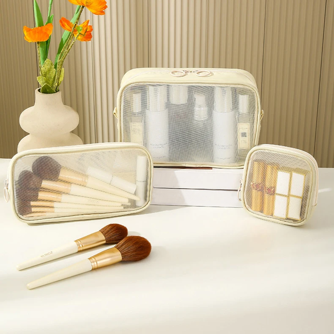 3-in-1 Toilettas - Lila | 22 x 14 x 6,5 cm | Polyester / Metaal