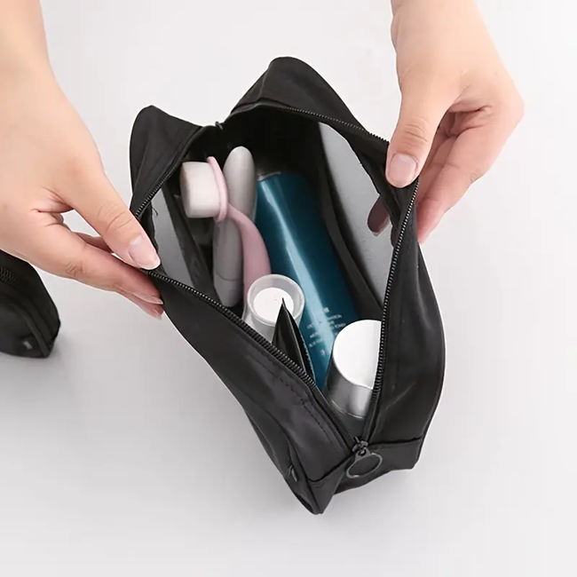 3-in-1 Toilettas - Zwart | 22 x 14 x 6,5 cm | Polyester / Metaal