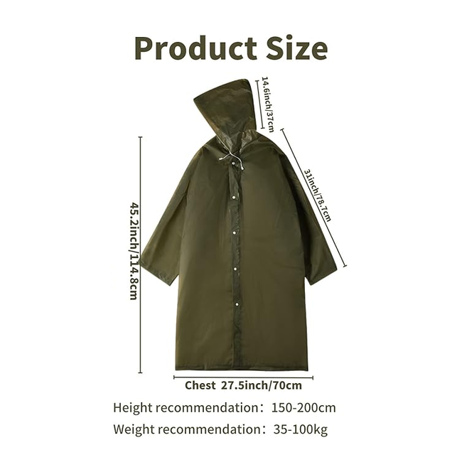 Festival Regenjas - Groen | Capuchon Poncho | EVA