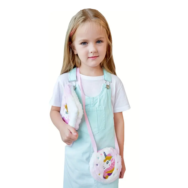 Unicorn / Eenhoorn Schoudertas - Multi | 13,5 x 13,5 cm | Polyester / Acryl