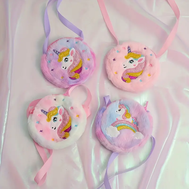 Unicorn / Eenhoorn Schoudertas - Multi | 13,5 x 13,5 cm | Polyester / Acryl