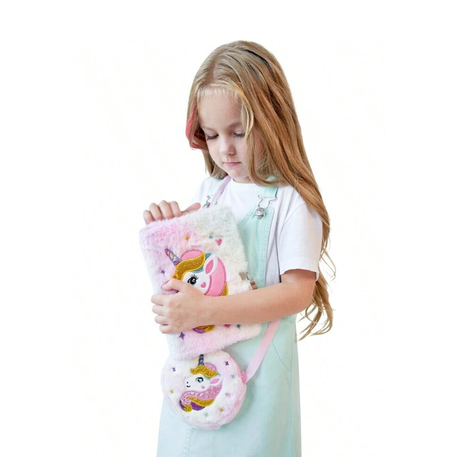 Unicorn / Eenhoorn Schoudertas - Multi | 13,5 x 13,5 cm | Polyester / Acryl