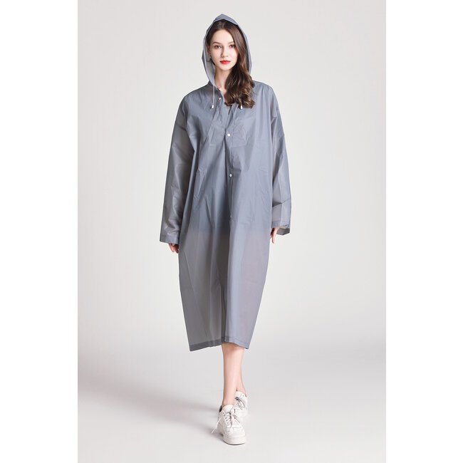 Festival Regenjas - Grijs | Capuchon Poncho | EVA