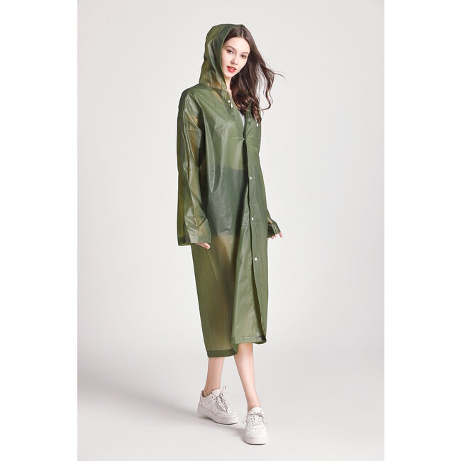 Festival Regenjas - Groen | Capuchon Poncho | EVA