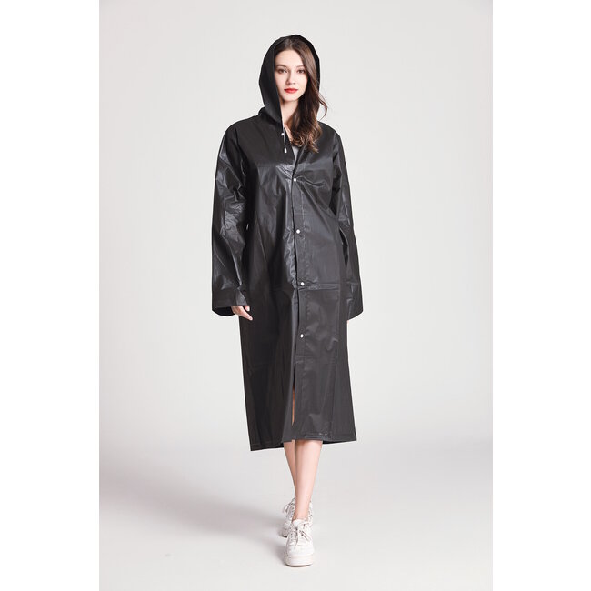 Festival Regenjas - Zwart | Capuchon Poncho | EVA