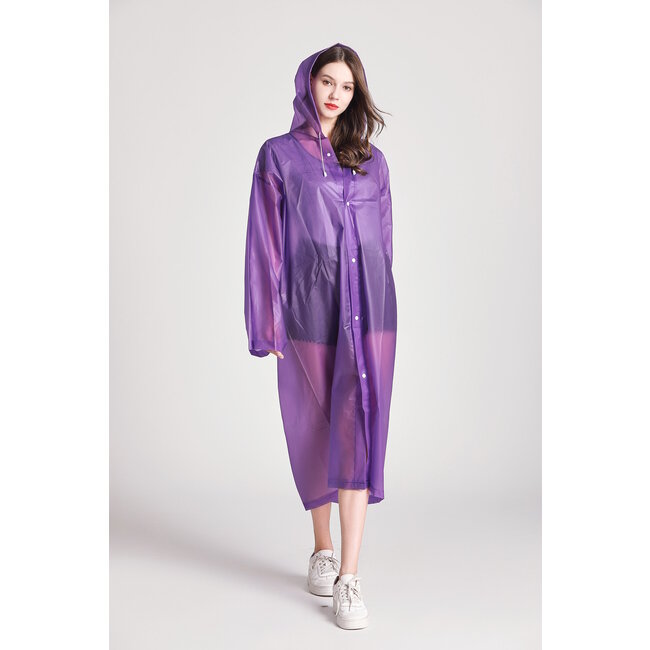 Festival Regenjas - Paars | Capuchon Poncho | EVA