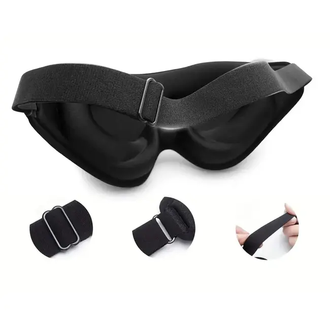 3D Slaapmasker - Zwart | Lash Proof Masker | 25 x 10 cm