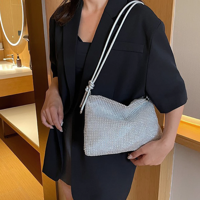 Metallic Clutch / Tas - Zilver | 29 x 20,5 cm