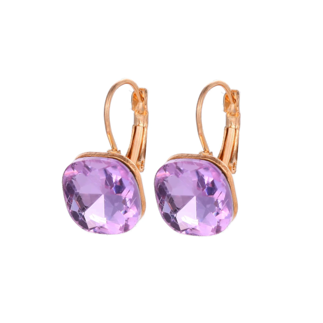 VEDA Oorbellen - Goud/Paars | Bijoux/Messing