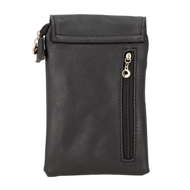 Telefoon Tasje - Zwart | Suede / Leder | 20 x 13 x 3,5 cm