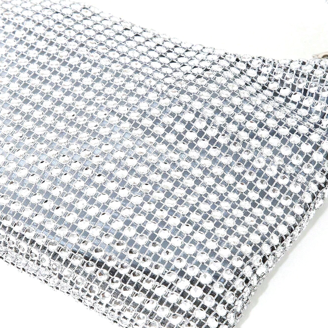 Sparkle Mini Tasje - Zilverkleurig | 22 x 13 cm | Polyester