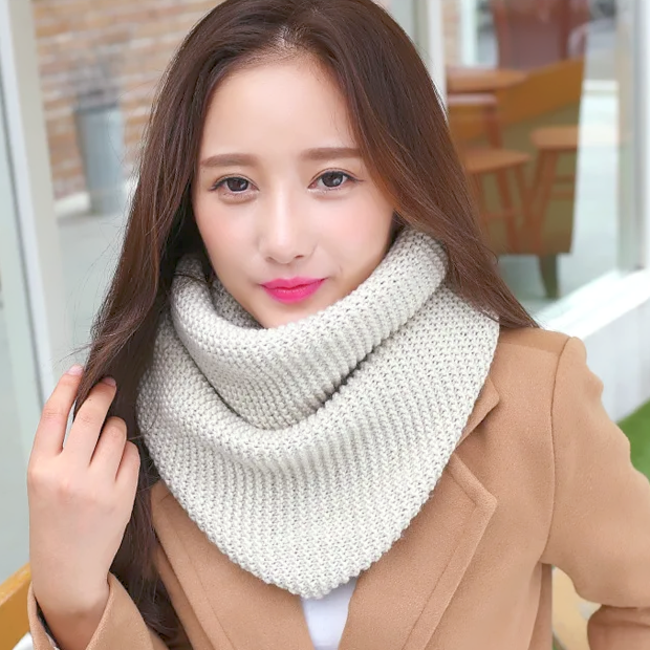 Colsjaal - Beige | Gebreid Kabelpatroon | Acryl / Polyester