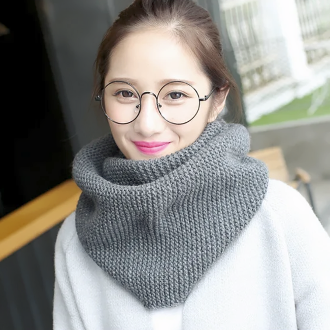 Colsjaal - Grijs | Gebreid Kabelpatroon | Acryl / Polyester