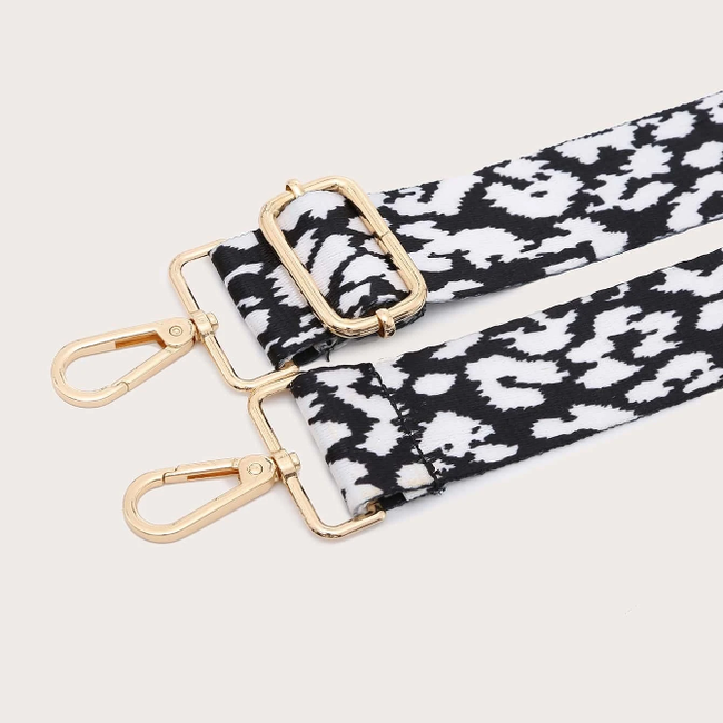 Bag Strap / Tas Riem Luipaard | Zwart/ Wit | Schouderriem