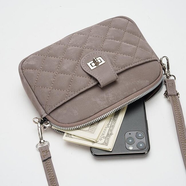 Crossbody Schoudertas - Army Groen | 20 x 13,5 x 5,5 cm | Suedelook