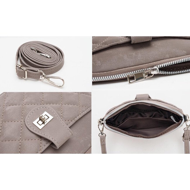 Crossbody Schoudertas - Roze | 20 x 13,5 x 5,5 cm | Suedelook