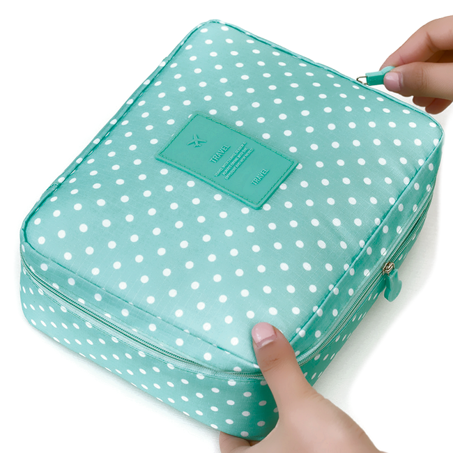 Travel 'Green Dot' Toilettas | Make Up Organizer/Travel Bag/Reistas