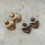 Oorbellen Striped Heart - Zilverkleurig | 3,5 x 2,5 cm | Stainless Steel