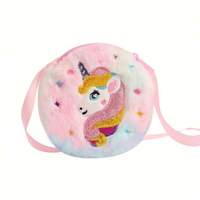 Unicorn / Eenhoorn Schoudertas - Multi | 13,5 x 13,5 cm | Polyester / Acryl