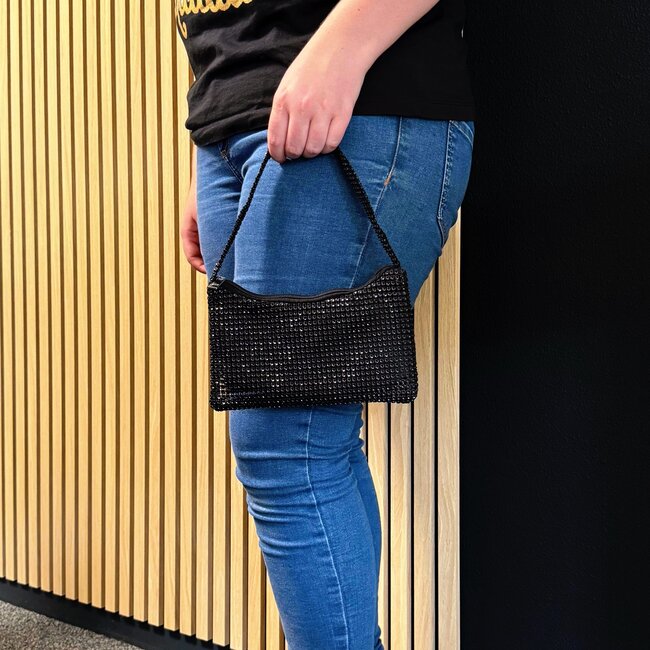 Sparkle Mini Tasje - Zwart | 22 x 13 cm | Polyester