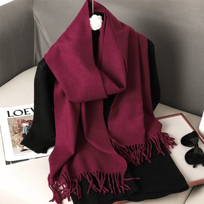 Flore Sjaal - Bordeauxrood | 190 x 70 cm | Polyester