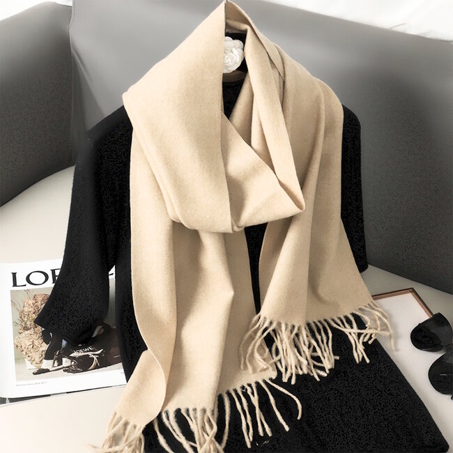 Flore Sjaal - Beige | 190 x 70 cm | Polyester