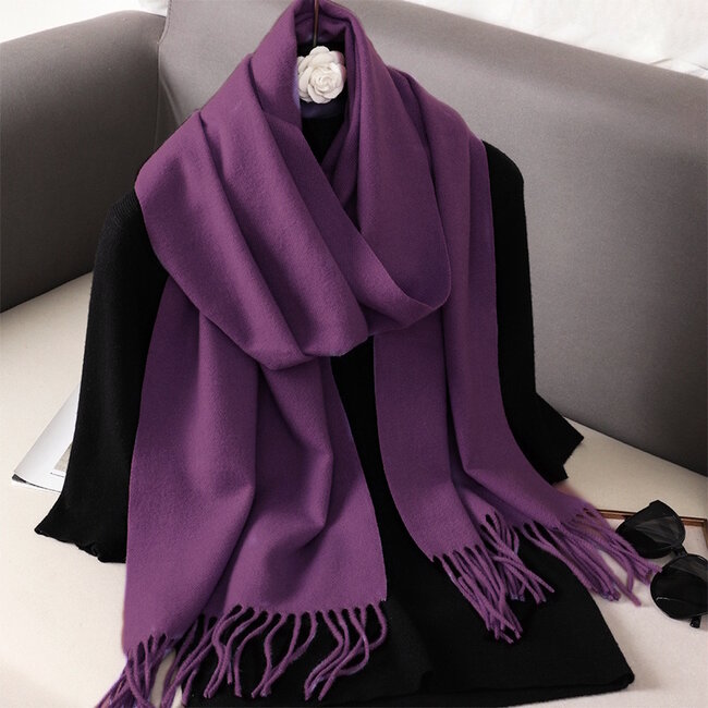 Flore Sjaal - Paars | 190 x 70 cm | Polyester