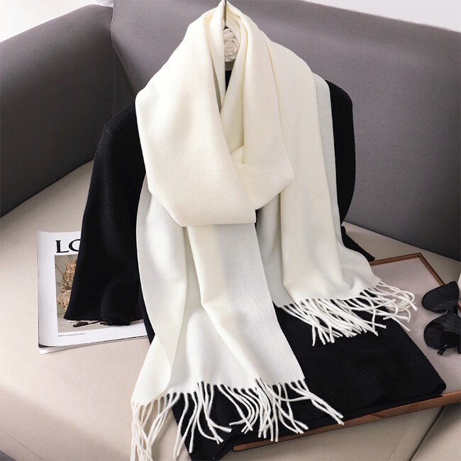 Flore Sjaal - Crème | 190 x 70 cm | Polyester